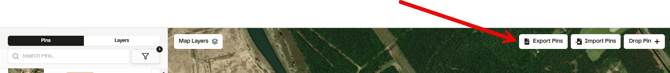 Export pins button